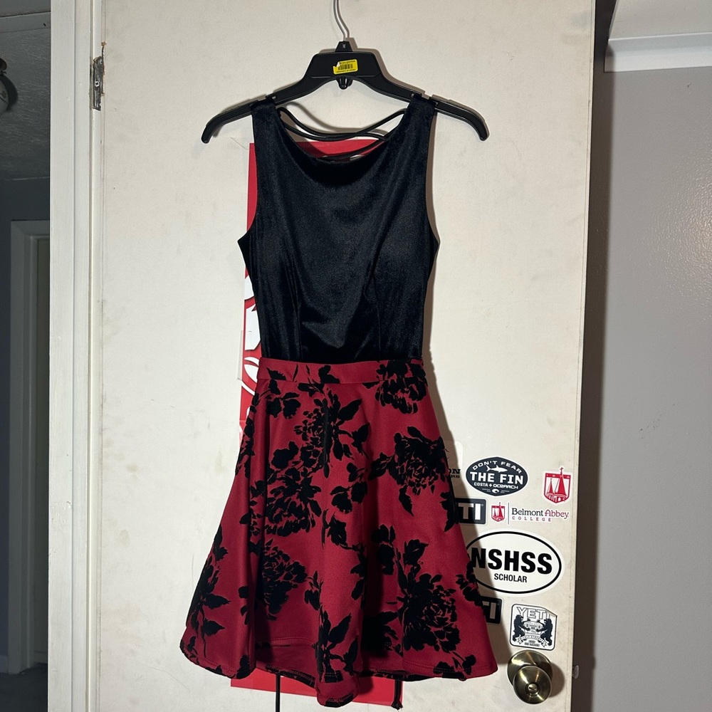 black and red homecoming dress